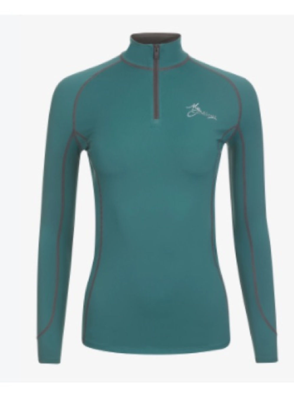 Le meiux base layer long sleeve 1/4 zip in peacock sz XS